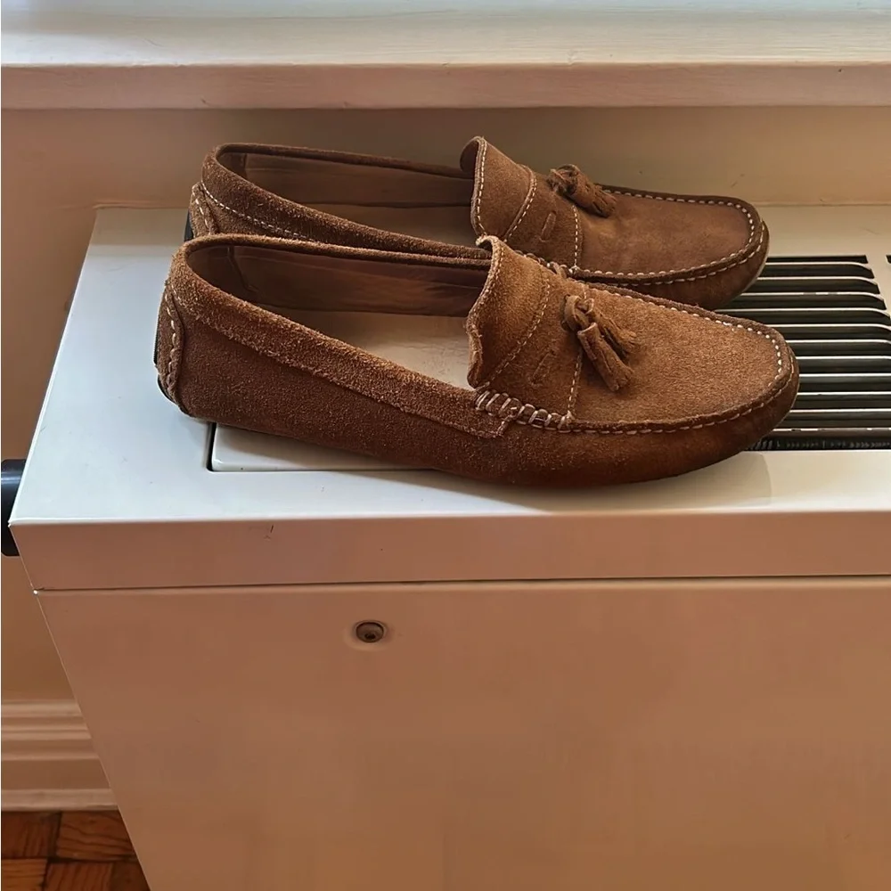 Brown Suede Tassel Loafers